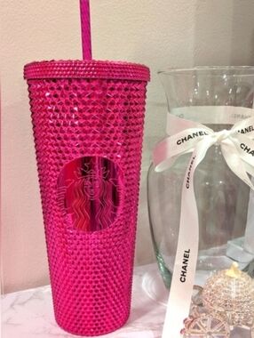 Starbucks Hot Pink Studded Insulated Tumbler - Stylish Travel Cup